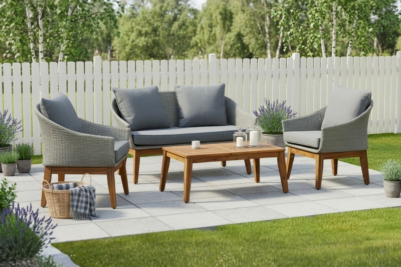 Picture of SALEM Acacia Wicker Outdoor Sofa Set