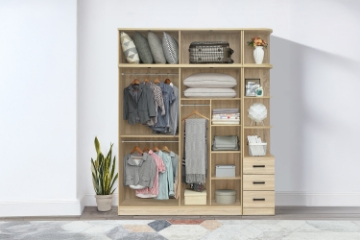 Picture of BESTA Wall Solution Modular Wardrobe System - 4-Door Wardrobe with Top Unit