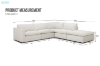 Picture of SKYLAR Feather-Filled Chaise Facing Right Sectional Modular Fabric Sofa (Cream)