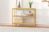 Picture of JOSEF 35.5" Tempered Glass Console Table with 3 Tiers (Golden)