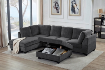 Picture of LIBERTY Premium Sectional Sofa with Ottoman (Dark Grey) 