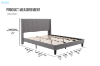 Picture of ALASKA Fabric Bed Frame in Single/ Double/Queen/Eastern King Size (Grey)