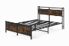 Picture of HOMCOM Platform Bed Frame with Storage Headboard and LED Light - Double