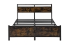 Picture of HOMCOM Platform Bed Frame with Storage Headboard and LED Light - Queen