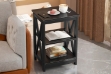 Picture of VECELO 2-Shelf Steel Frame Side Table (Black)
