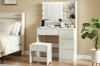 Picture of JOANNA Dressing Table with LED Bulb Mirror and Stool (White)