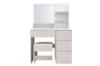 Picture of JOANNA Dressing Table with LED Bulb Mirror/Power Station and Stool (White)