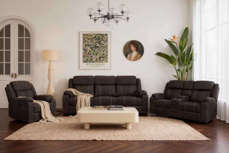 Picture of TANDY Manual Reclining Sofa Range with Storage Console & Cup Holders