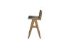 Picture of TIMBERA Solid Reclaimed Pine Wood Frame Bar Chair with Genuine Leather Seat and Backrest