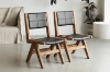 Picture of TIMBERA Solid Reclaimed Pine Wood Frame Dining Chair with Genuine Leather Seat and Backrest