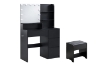 Picture of JOANNA Dressing Table with LED Bulb Mirror and Stool (Black)