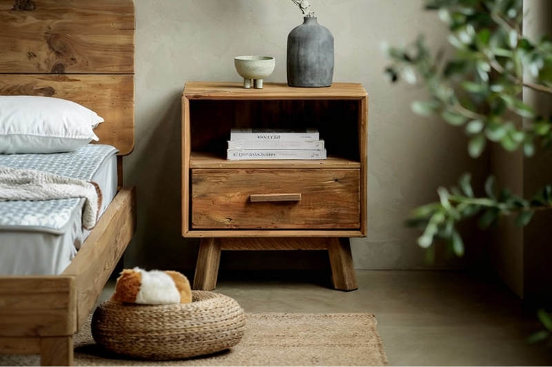 Picture of LIORA Reclaimed Pine Wood Bedside Table