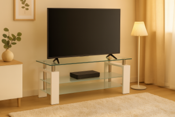 Picture of HORIZON Glass TV Stand (White)