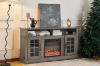 Picture of GRACIE 58.5" TV Stand with Electric Fireplace  & Charging Station (Grey)