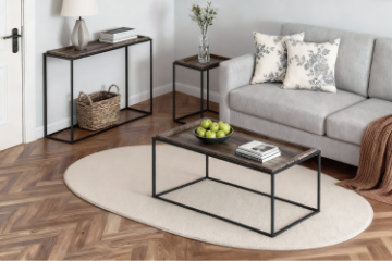 Picture of YERI 3-Piece Modern Industrial Table Set – Coffee, Console & Side Tables