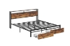 Picture of CASPIAN Platform Bed Frame with Storage Headboard, Drawers and Charging Station in Double/Queen Size 