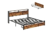Picture of CASPIAN Platform Bed Frame with Storage Headboard, Drawers and Charging Station in Queen Size 