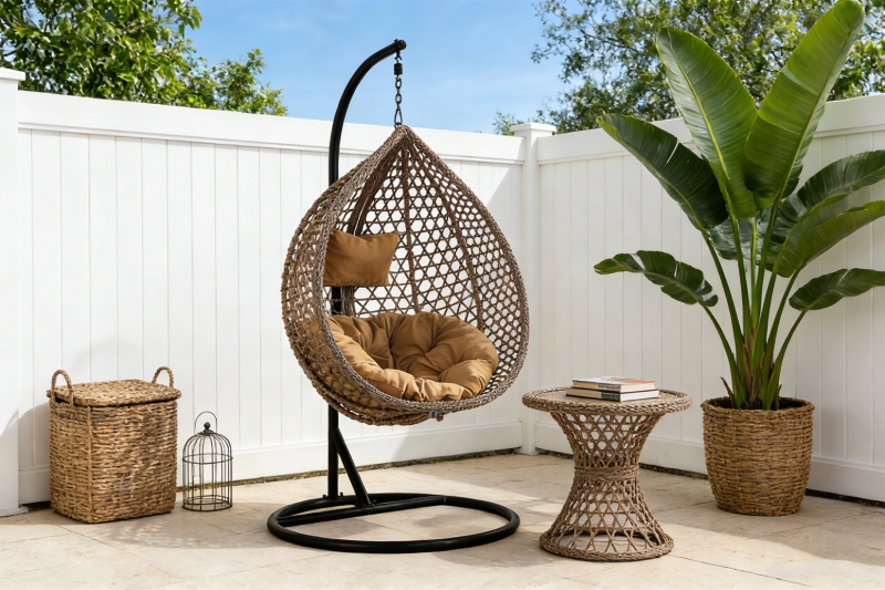 Picture of MAYA Rattan Outdoor Hanging Egg Chair (Brown)