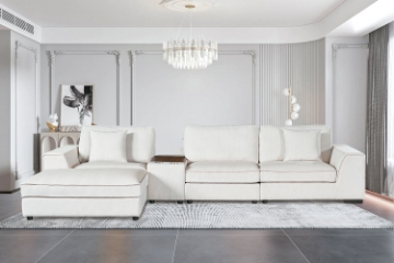Picture of MIRANDA Modular Sofa with Ottoman & Console Power & USB Ports - Water Resistant