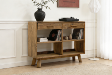 Picture of HOMER 100% Reclaimed Pine Wood 2-Drawer Console with Shelves