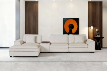 Picture of MIRANDA Modular Sofa with Ottoman & Console Power & USB Ports - Water Resistant