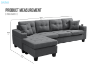 Picture of KLARA Reversible Sectional Sofa with Cupholders (Dark Grey) 