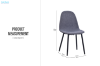Picture of EMBER Dining Chair with Black Metal Legs - 4 Chairs in 1 Carton