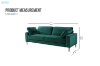 Picture of KASTEN Corduroy 3 Seater Sofa (Green)  