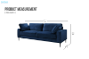 Picture of KASTEN 3 Seater Sofa (Dark Blue) 
