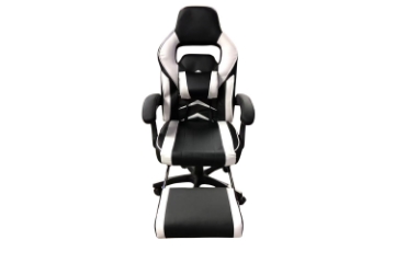 Picture of MOXIE 360° Swivel Adjustable Height Gaming Recliner Chair with Footrest (White & Black)