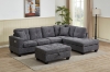 Picture of NEBULA Pro Chenille Fabric Sectional Sofa with Storage Ottoman (Dark Grey) - Chaise Facing Right
