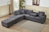 Picture of NEBULA Pro Chenille Fabric Sectional Sofa with Storage Ottoman (Dark Grey) - Chaise Facing Left