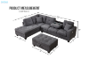 Picture of NEBULA Pro Chenille Fabric Sectional Sofa with Storage Ottoman (Dark Grey) - Chaise Facing Left