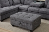 Picture of NEBULA Pro Chenille Fabric Sectional Sofa with Storage Ottoman (Dark Grey) - Chaise Facing Left