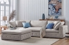 Picture of [FLOOR MODEL CLEARANCE] SUSSEX Memory Foam 4-Seater Extra Large Sofa with Ottoman (Light Gray)