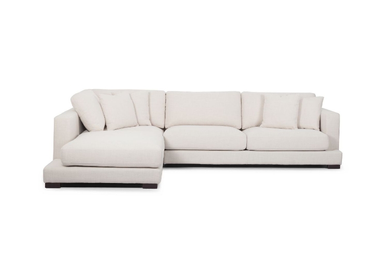 Picture of [FLOOR MODEL CLEARANCE] LONDON FEATHER-FILLED SECTIONAL FABRIC SOFA - Chaise Facing Left