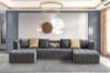 Picture of [FLOOR MODEL CLEARANCE] HALOTINE U-Shape Velvet Sectional Sofa (Grey)