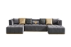 Picture of [FLOOR MODEL CLEARANCE] HALOTINE U-Shape Velvet Sectional Sofa (Grey)