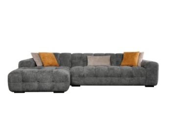 Picture of [FLOOR MODEL CLEARANCE] GENOA Fabric Sectional Sofa (Grey) - Chaise Facing Left