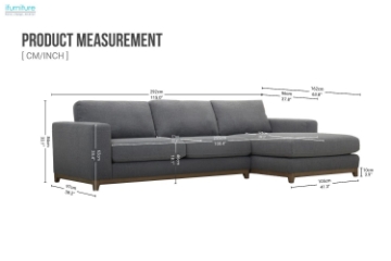 Picture of [FLOOR MODEL CLEARANCE] SIESTA Sectional Sofa (Dark Gray) - Chaise Facing Left