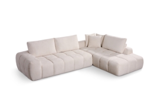 Picture of FABIEN Fabric Sectional Compressed Sofa (Beige) - Chaise Facing Right