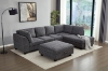 Picture of LIBERTY PREMIUM Chenille Fabric Sectional Sofa with Storage Ottoman (Dark Grey)