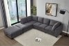 Picture of LIBERTY PREMIUM Chenille Fabric Sectional Sofa with Storage Ottoman (Dark Grey)