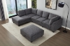 Picture of LIBERTY PREMIUM Chenille Fabric Sectional Sofa with Storage Ottoman (Dark Grey)