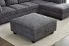 Picture of LIBERTY PREMIUM Chenille Fabric Sectional Sofa with Storage Ottoman (Dark Grey)