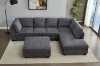 Picture of LIBERTY PREMIUM Chenille Fabric Sectional Sofa with Storage Ottoman (Dark Grey)