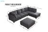 Picture of LIBERTY Premium Chenille Fabric Sectional Sofa (Dark Grey) - Chaise Facing Right with Storage Ottoman