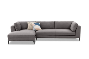 Picture of [FLOOR MODEL CLEARANCE] AMELIE Fabric Sectional Sofa (Dark Grey) - Chaise Facing Left without Ottoman