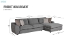 Picture of [FLOOR MODEL CLEARANCE] HAYVA Feather-Filled Fabric Sectional Sofa - Chaise Facing Left 