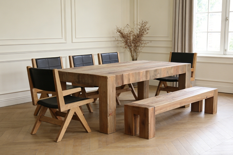 Picture of NORDWOOD 106.5" 7PC Solid Reclaimed Wood Dining Set 